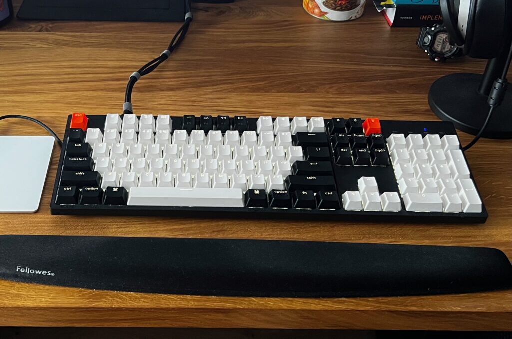 The typical full computer keyboard