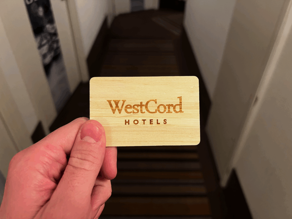 WestCord Hotels wooden card