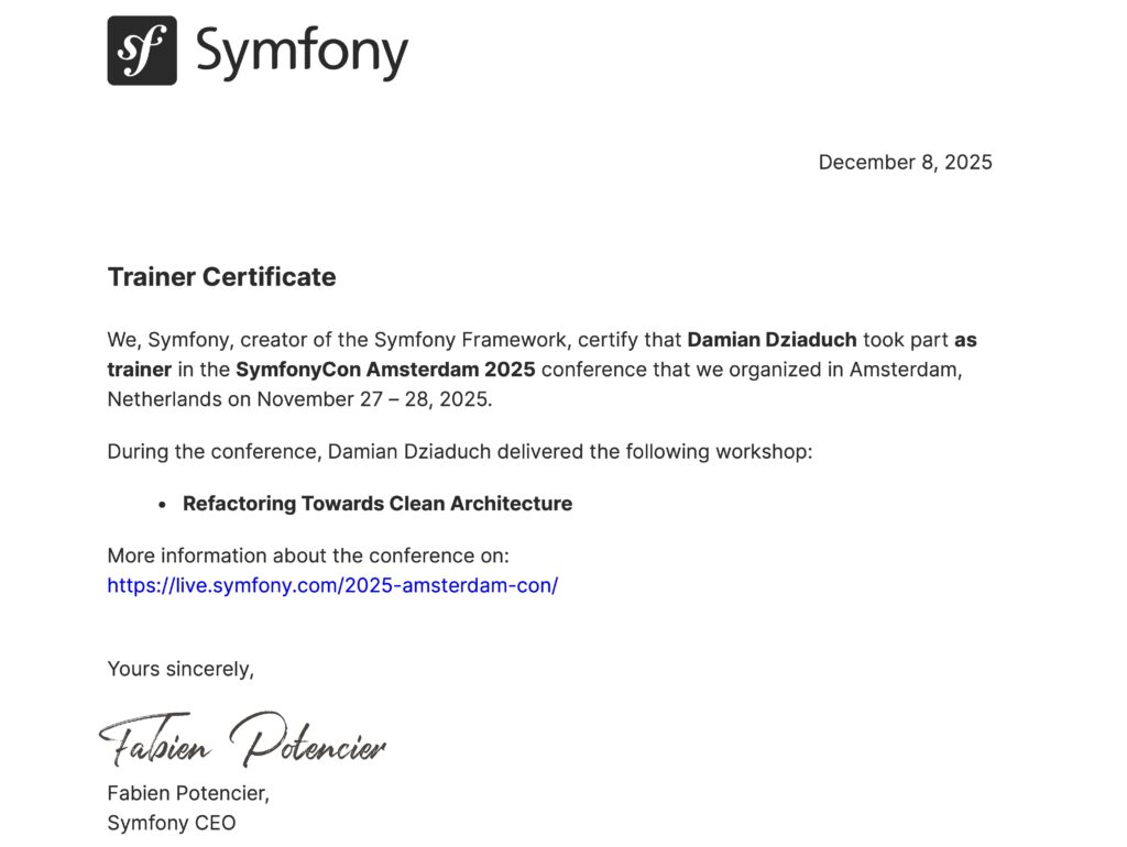 My certificate of attendance